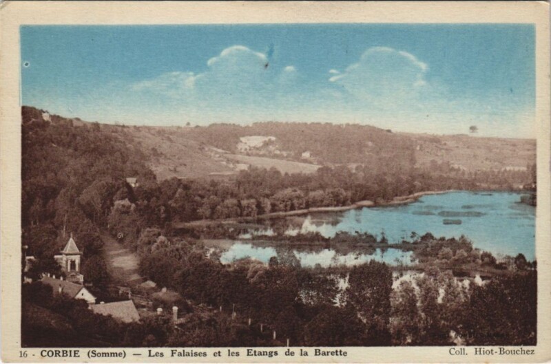 Carte postale ancienne Corbie - Les Falaises et le Etnags de la Barette à Corbie