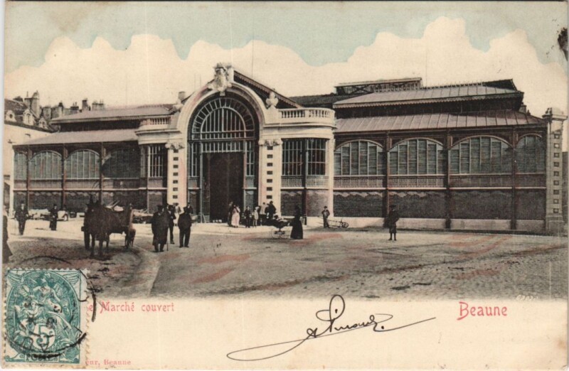Carte postale ancienne Beaune Marche couvert à Beaune