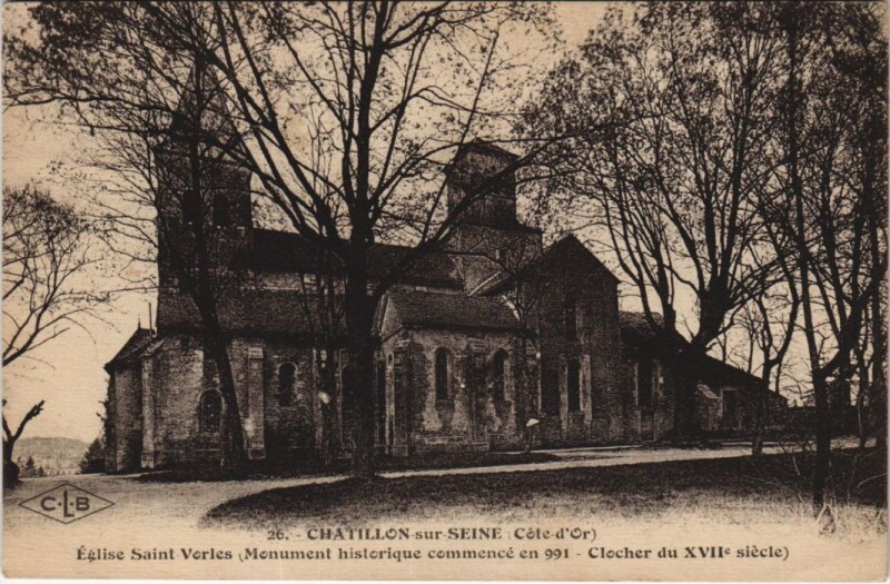 Carte postale ancienne Chatillon-sur-Seine Eglise Saint-Vorles