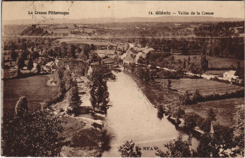 Carte postale ancienne Glenic - Vallée de la Creuse à Glénic