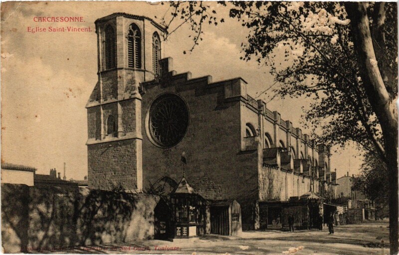 Carte postale ancienne Carcassonne Eglise Saint-Vincent France à Carcassonne