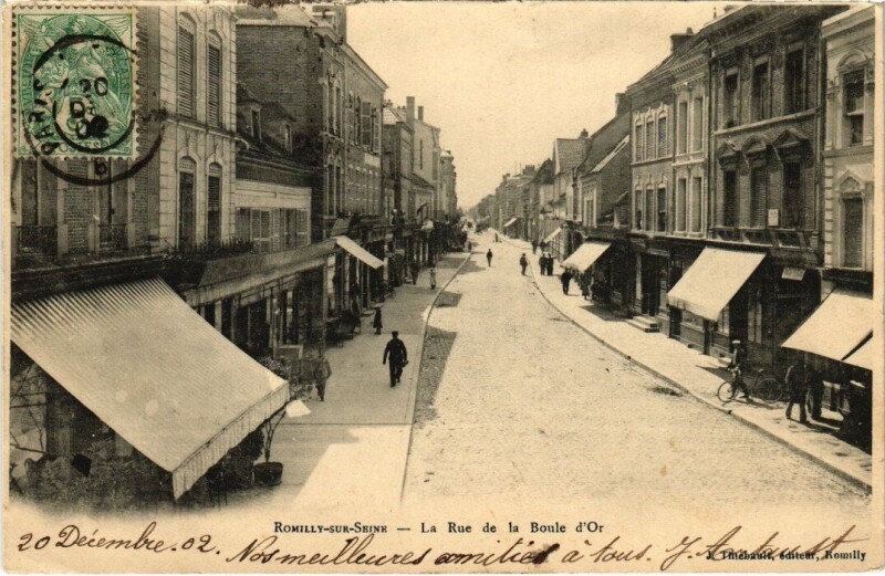 Carte postale ancienne Romilly-sur-Seine - Rue de la Boule d'Or à Romilly-sur-Seine