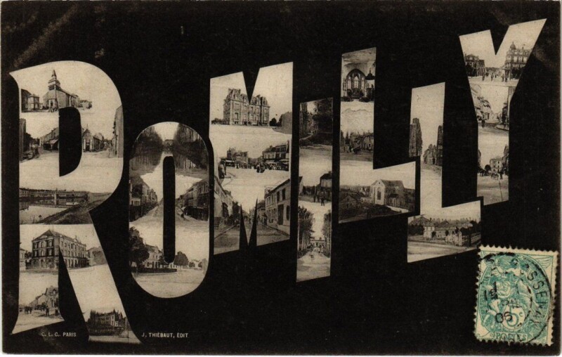 Carte postale ancienne Romilly-sur-Seine - collage dans les typos à Romilly-sur-Seine