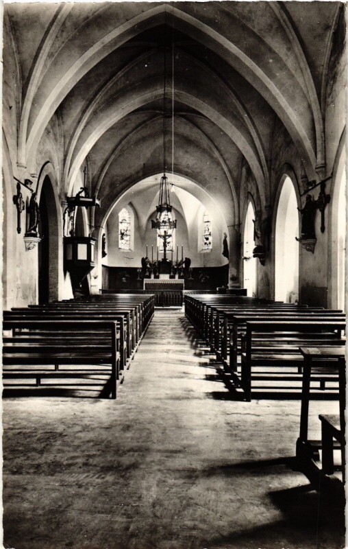 Carte postale ancienne Pradelles-Cabardes Interieur de l'Eglise France