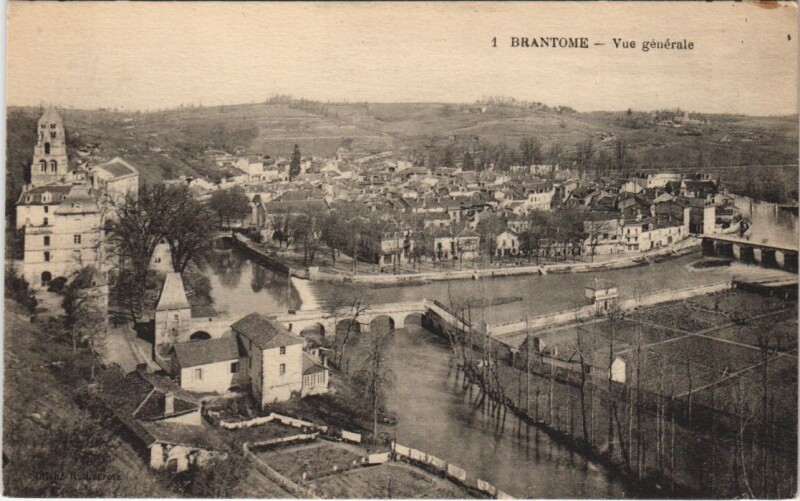 Carte postale ancienne Brantome - Vue générale