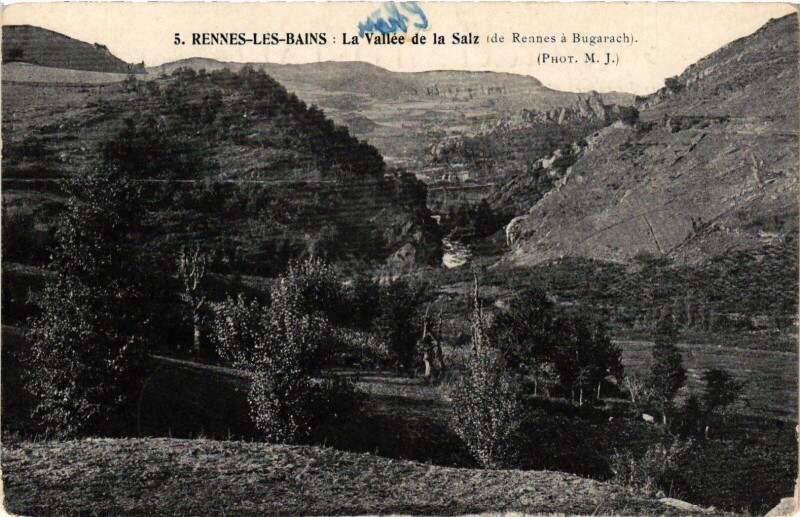 Carte postale ancienne Rennes les Bains La Vallee de la Salz France à Rennes-les-Bains