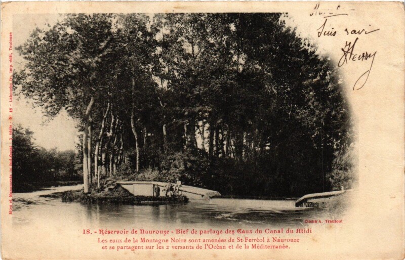 Carte postale ancienne Reservoir de Naurouze France
