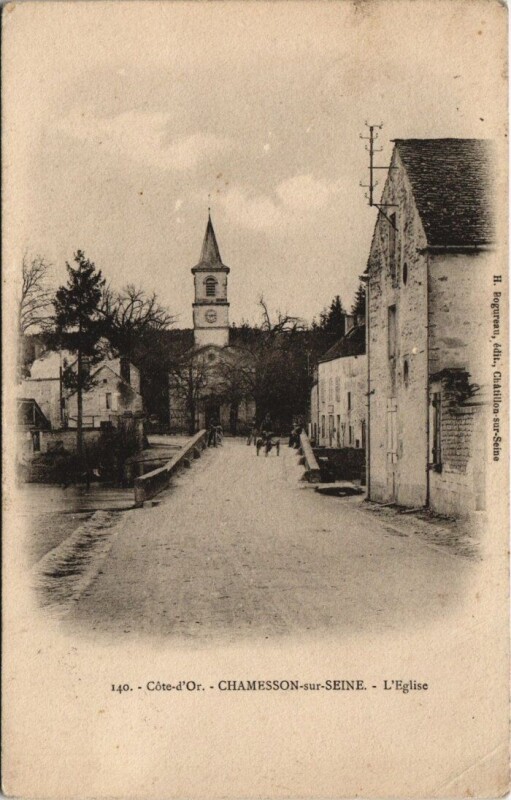 Carte postale ancienne Chamesson-sur-Seine - L'Eglise à Chamesson