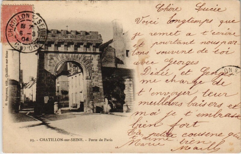 Carte postale ancienne Chatillon-sur-Seine - Porte de Paris à Châtillon-sur-Seine