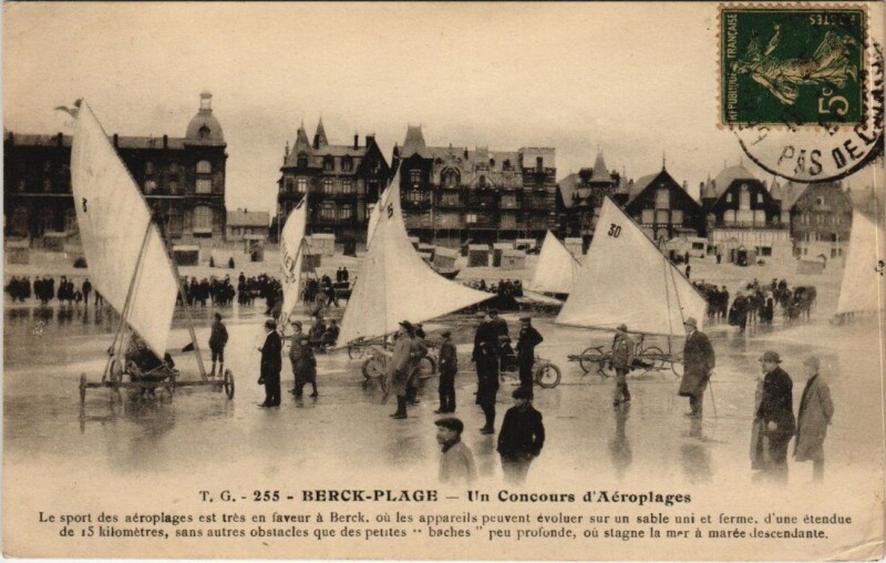Carte postale ancienne Berck-Plage - Un concours d'Aéroplages à Berck