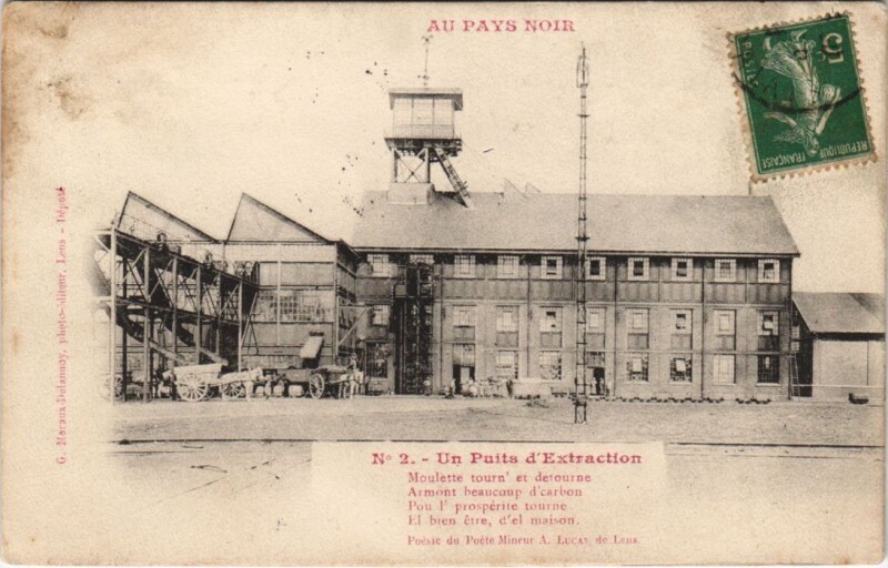 Carte postale ancienne Au Pays Noir-Un Puits d'Extarction