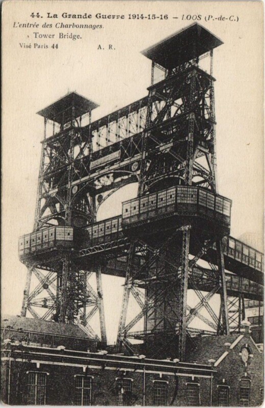 Carte postale ancienne La Grande Guerre-Loos-L'entrée des Charbonnages