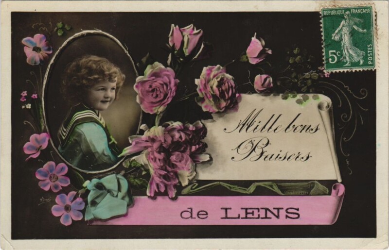 Carte postale ancienne Mille bons Baisers de Lens