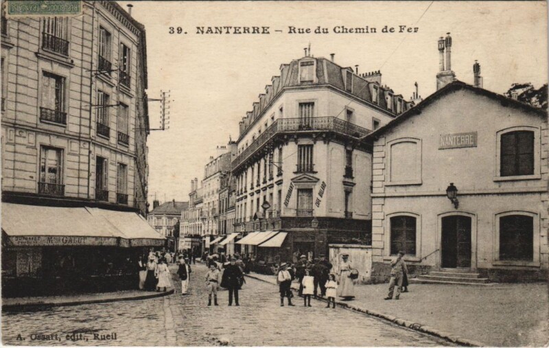 Carte postale ancienne Nanterre - Rue du Chemin de Fer à Nanterre