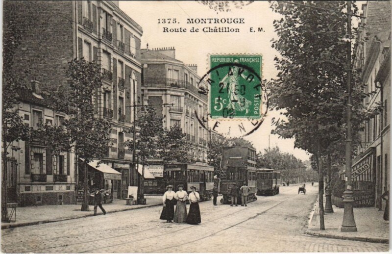 Carte postale ancienne Montrouge - Route de Chatillon à Montrouge