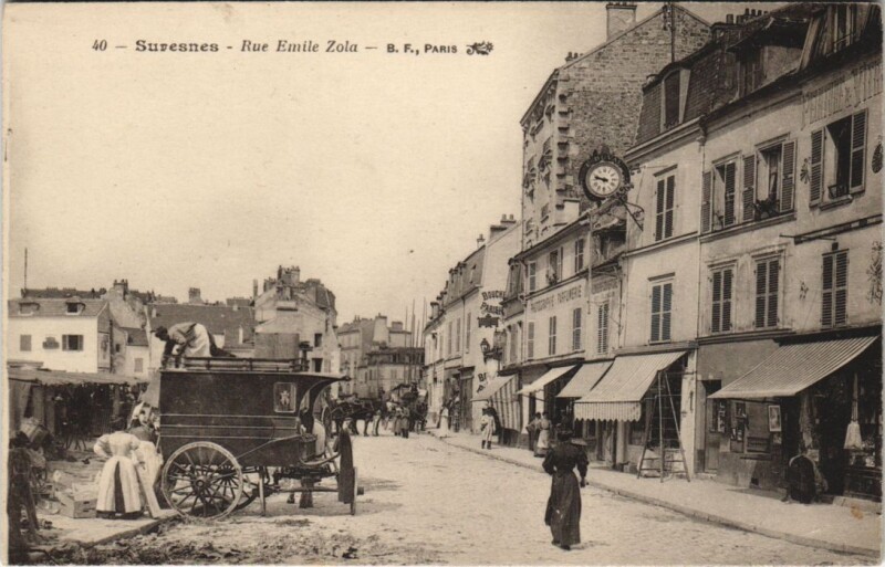 Carte postale ancienne Suresnes - Rue Emile Zola à Suresnes