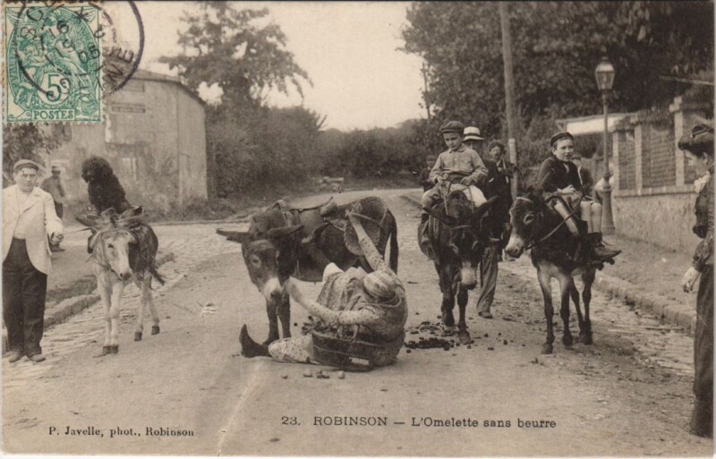 Carte postale ancienne Robinson - L'Omelette sans beurre