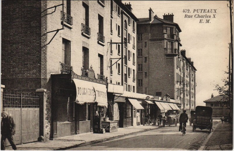 Carte postale ancienne Puteaux - Rue Charles X à Puteaux