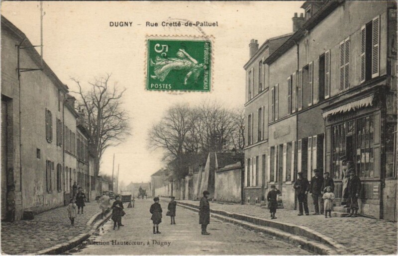 Carte postale ancienne Dugny - Rue Cretté-de-Palluel à Dugny