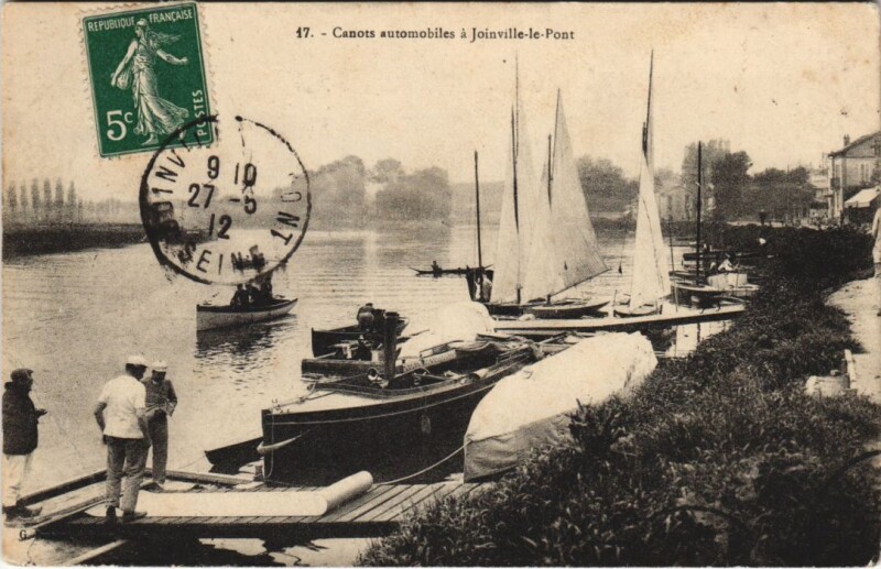 Carte postale ancienne Joinville-le-Pont - Canots automobiles à Joinville-le-Pont