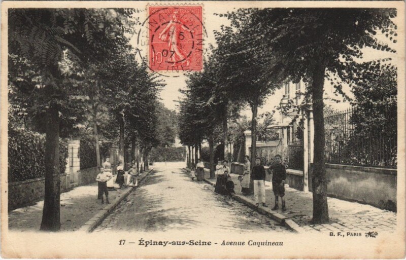 Carte postale ancienne Epinay-sur-Seine - Avenue Caquineau à Épinay-sur-Seine