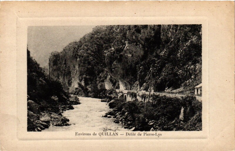 Carte postale ancienne Env.de Quillan Defile de Pierre-Lys France à Quillan