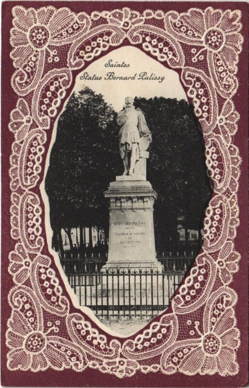 Carte postale ancienne Saintes-Statue Bernard Palissy à Saintes