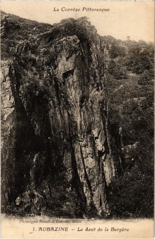 Carte postale ancienne Aubazine - Le Saut de la Bergere