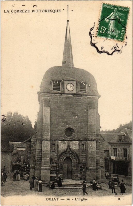 Carte postale ancienne Objat - L'Eglise à Objat