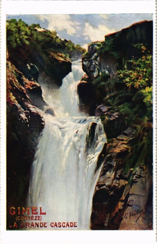 Carte postale ancienne Gimel - La Grande Cascade
