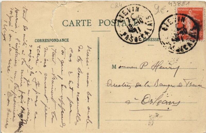 Carte postale ancienne Lens Tete de Plan incliné a double
