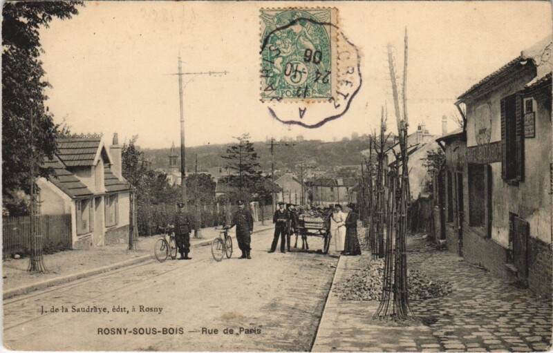 Carte postale ancienne Rosny-sous-Bois - Rue de Paris à Rosny-sous-Bois