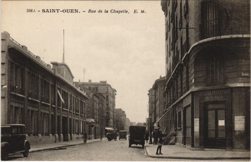 Carte postale ancienne Rue de la Chapelle à Saint-Ouen-sur-Seine