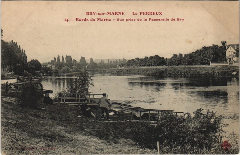 Carte postale ancienne Bry-sur-Marne - Le Perreux - Bords de Marne à Bry-sur-Marne