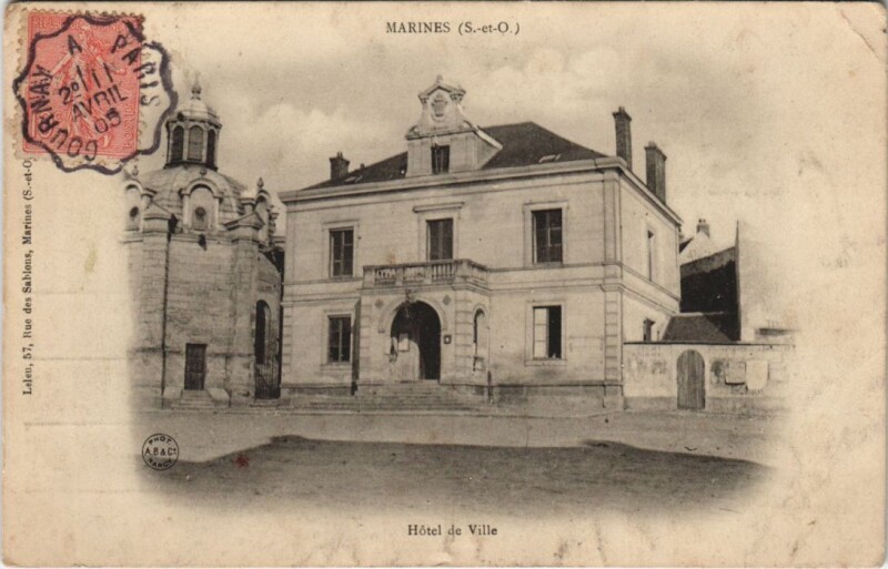 Carte postale ancienne Marines - Hotel de Ville à Marines