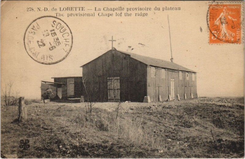 Carte postale ancienne La Grande Guerre-La Chapelle provisoire du plateau