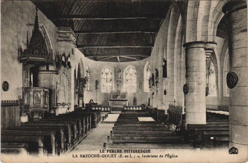 Carte postale ancienne Le Perche Pittoresque La Bazoche - Gouet - Intérieur de l'Eglise à La Bazoche-Gouet