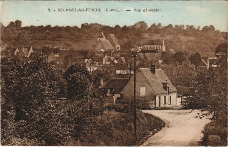 Carte postale ancienne Souancé - Au - Perche - Vue générale à Souancé-au-Perche