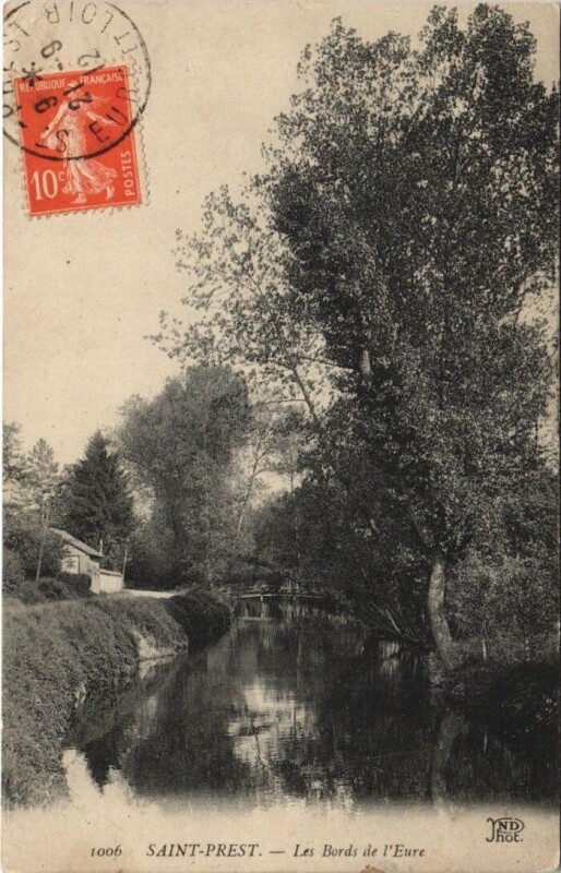 Carte postale ancienne Saint-Prest - Les Bords de l'Eure à Saint-Prest