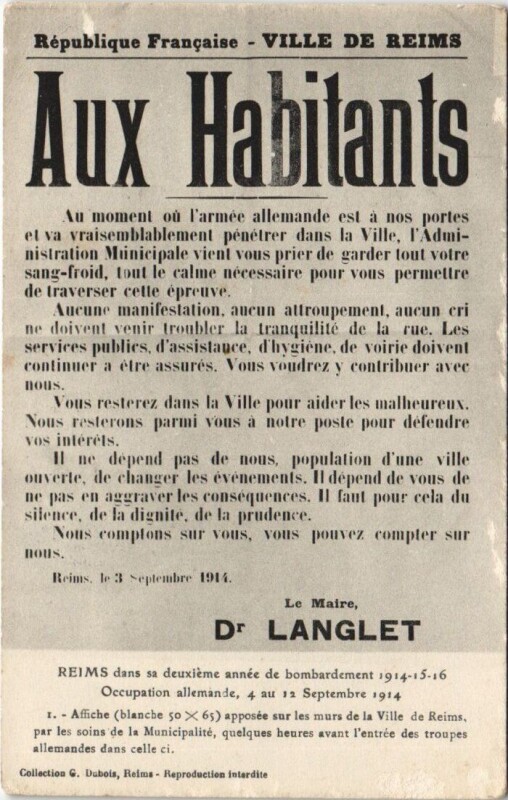 Carte postale ancienne Republique Francaise - Ville de Reims à Reims