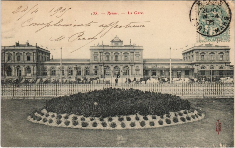 Carte postale ancienne Reims - La Gare à Reims