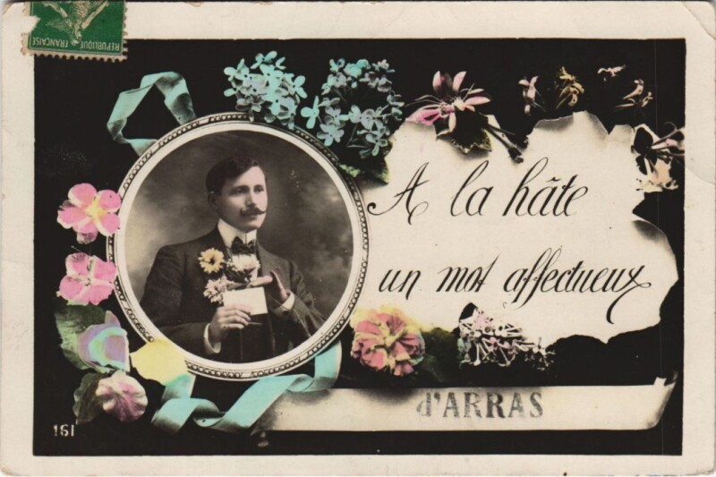Carte postale ancienne A la háte un mof affectueur d'Arras à Arras
