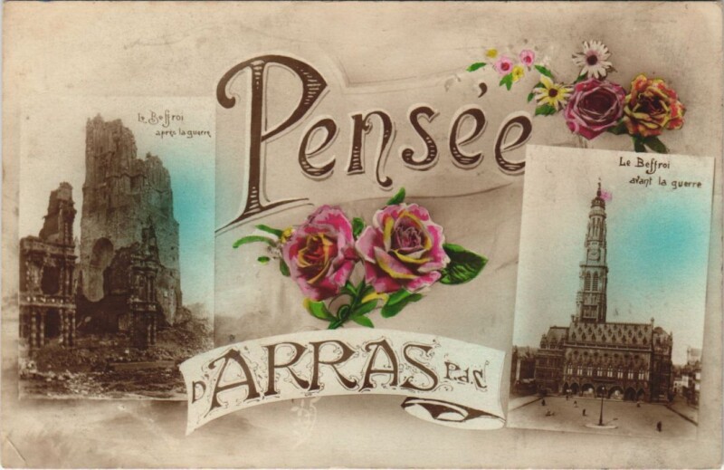 Carte postale ancienne Pensée d'Arras à Arras
