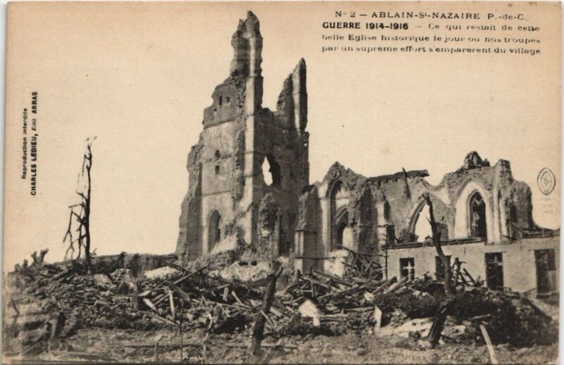 Carte postale ancienne Ablain Saint-Nazaire-Guerre à Ablain-Saint-Nazaire