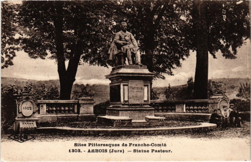 Carte postale ancienne Arbois- Statue Pasteur France à Arbois
