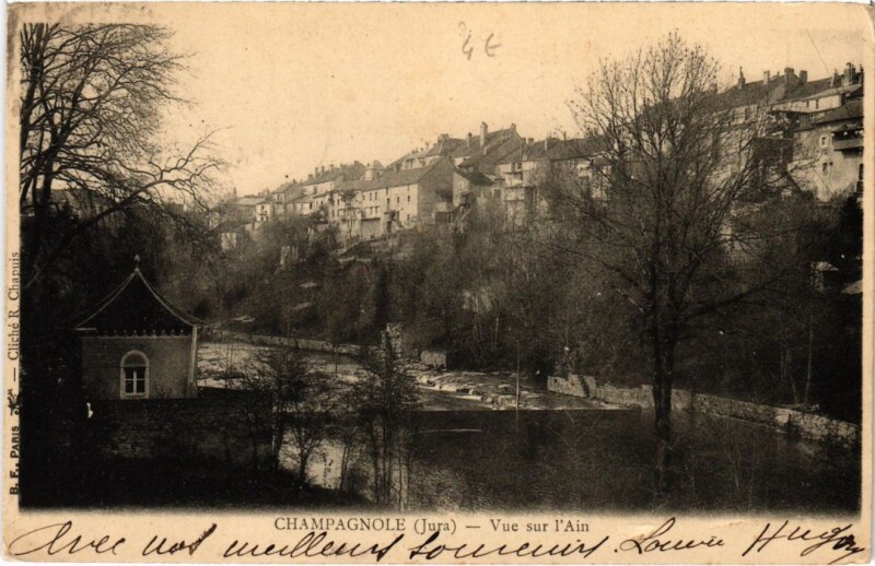 Carte postale ancienne Champagnole- vue sur l'Ain France à Champagnole