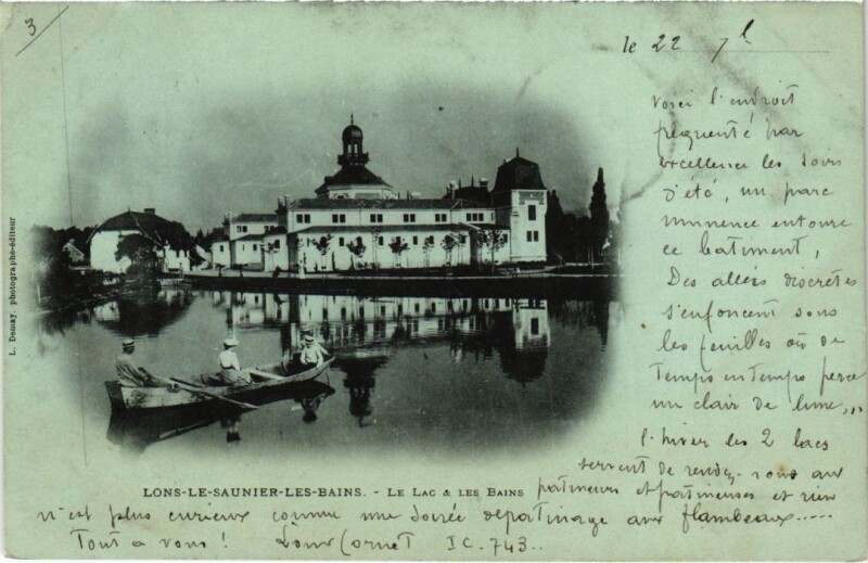 Carte postale ancienne Lons le Saunier- Le Lac et les Bains France à Lons-le-Saunier