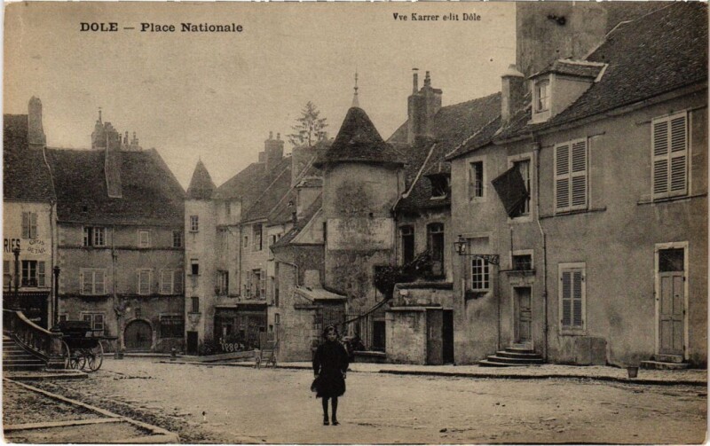 Carte postale ancienne Dole- Place Nationale France