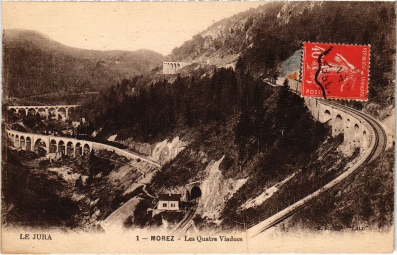 Carte postale ancienne Morez- Le Quatre Viaducs France