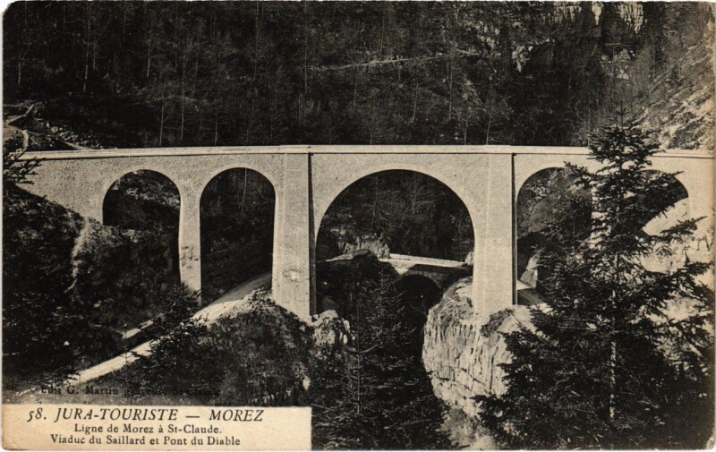 Carte postale ancienne Ligne de Morez a Saint-Claude France à Saint-Claude